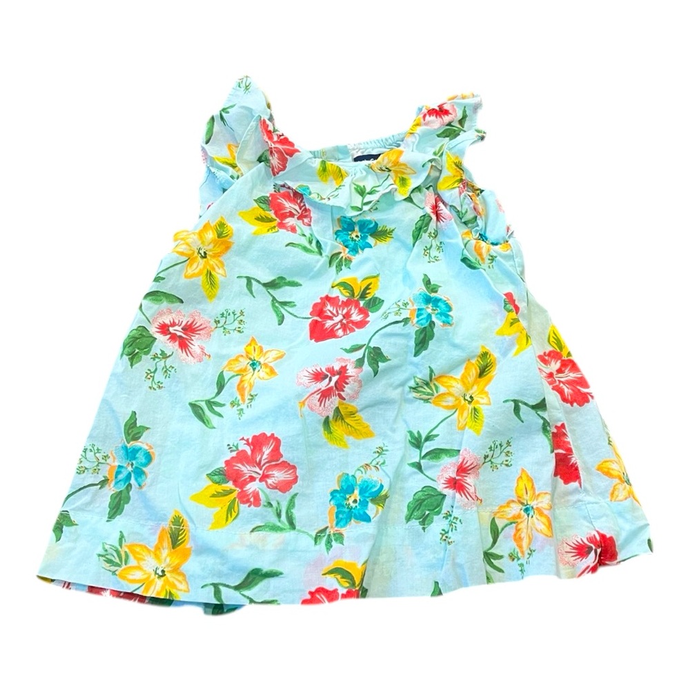 Baby Gap Floral Print Sun Dress Size 3-6 Months, Blue, Summer, Spring